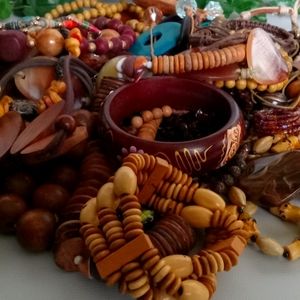 50 + pieces of Beautiful Wood, Stone & Beaded Jewlery